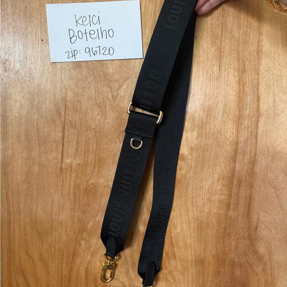 Louis Vuitton Black Strap with Gold Hardware